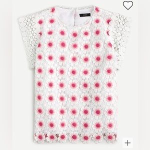 🌸{NWT} J. Crew Floral Crochet Sleeveless Top
